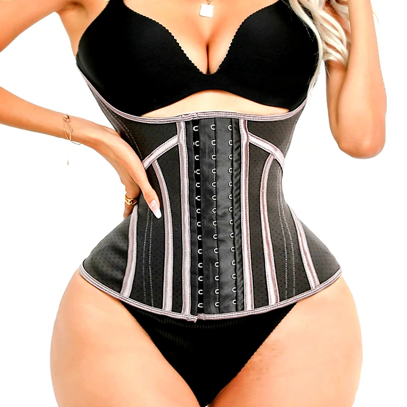 AfruliA Latex Waist Trainer Corset Firm Shapewear 19 Steel Bones Slimming Body Shaper Modeling Strap Fajas Colombian Girdle Belt