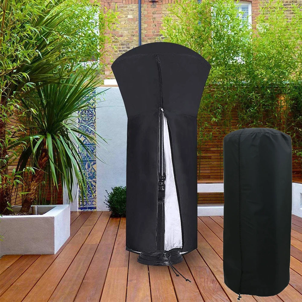 Patio Heater Covers with Zipper and Storage Bag,Waterproof,Dustproof,Wind-Resistant,Sunlight-Resistant,Snow-Resistant,Black