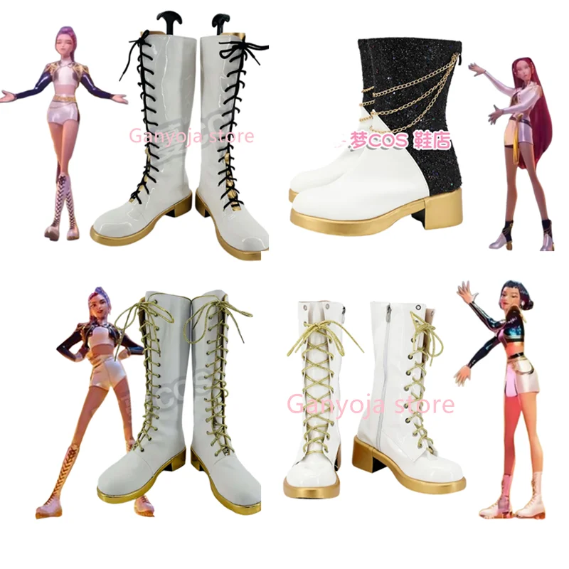 Chaussures de Cosplay Rumi Mira Zoey KPop Demon Hunters, bottes de Costume Anime, chaussures pour adultes et enfants
