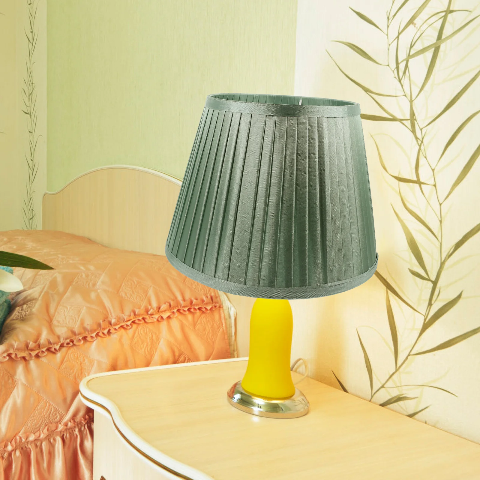 

E27 E14 Fabric Lamp Shade Large Light Covers for Desk Table Floor Lamps Bedroom Green Simple Replacement Lampshades Decorative