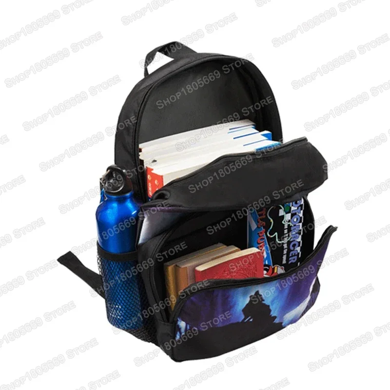Fantasy Dark Creatures Print School Bag for Kids Unicorn Wolf Dragon Snake Student Bookbags Girls Fashion Backpack for Travel