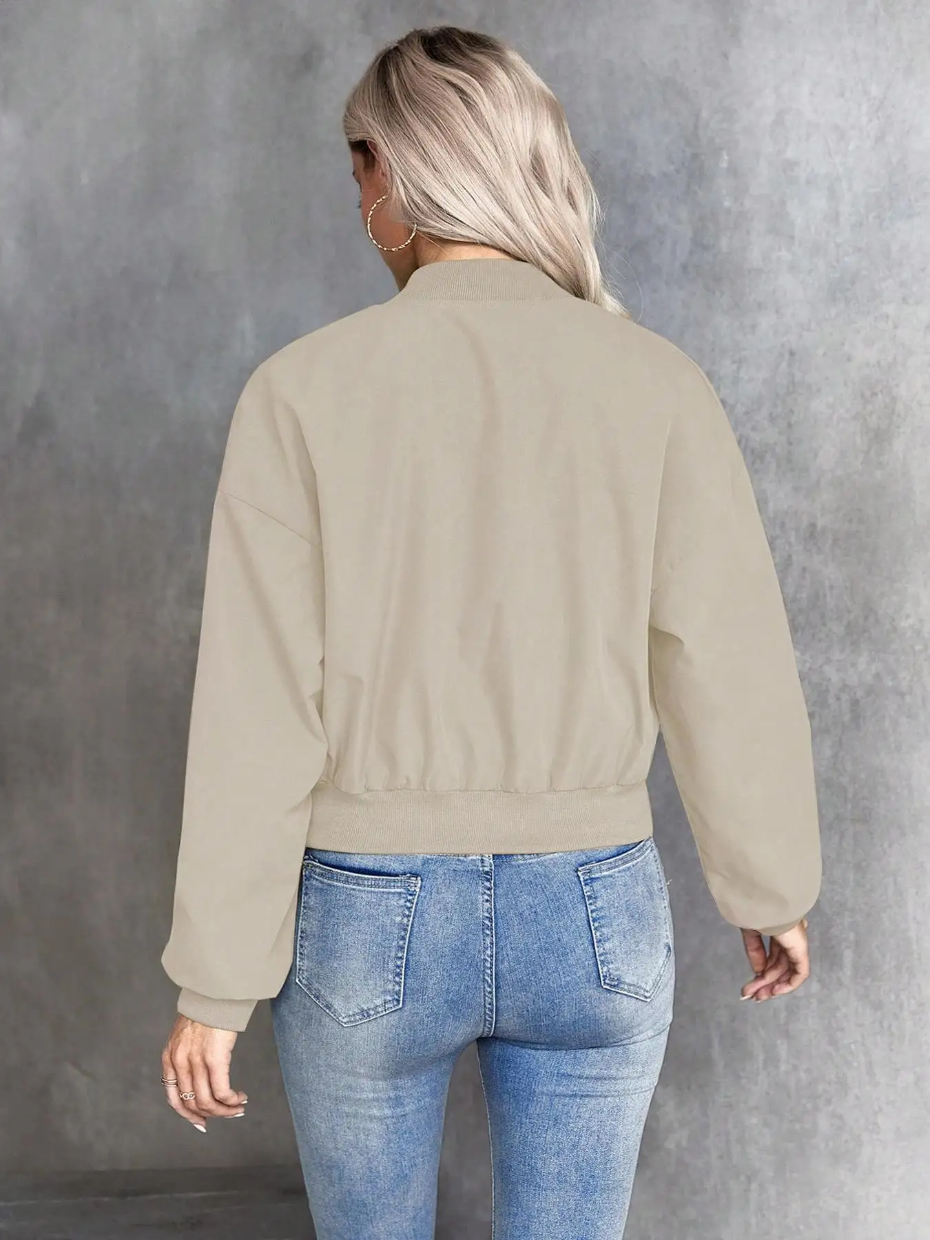 Women's Long Sleeve Fitted Jacket Coat, Casual Plain Design, All Seasons Wear, Comfortable and Stylish Outerwear
