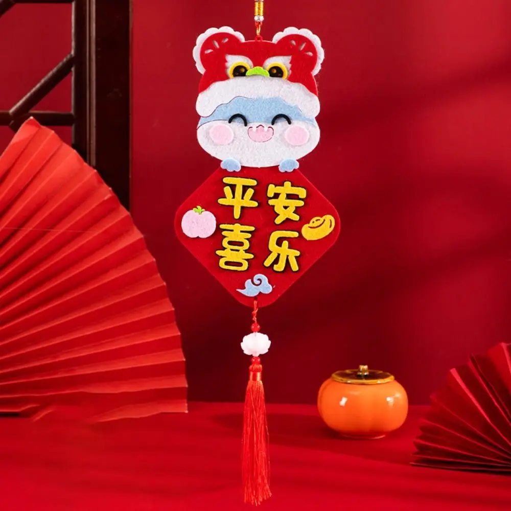 Chinese Style Snake Year Hanging Pendant Handmade Traditional Fu Character Ornament Cartoon with Tassel Spring Festival Supplies