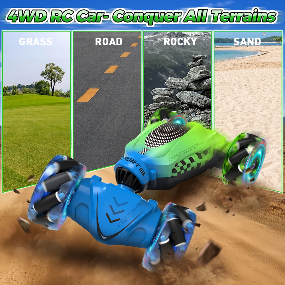 Kids Toy RC Car Gesture Sensing Twist Stunt Car 4WD 1:16 Drift Remote Control Car with Light Music Toy Car for Boy Girl Gift Kid