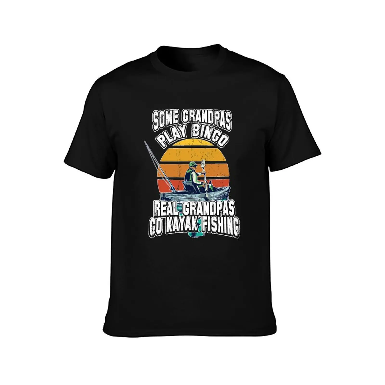 Mens Grandpa Kayak Fishing Tshirt Kayaking Shirt For Father's Day T-Shirt Large Size Loose Casual Tee T-Shirt