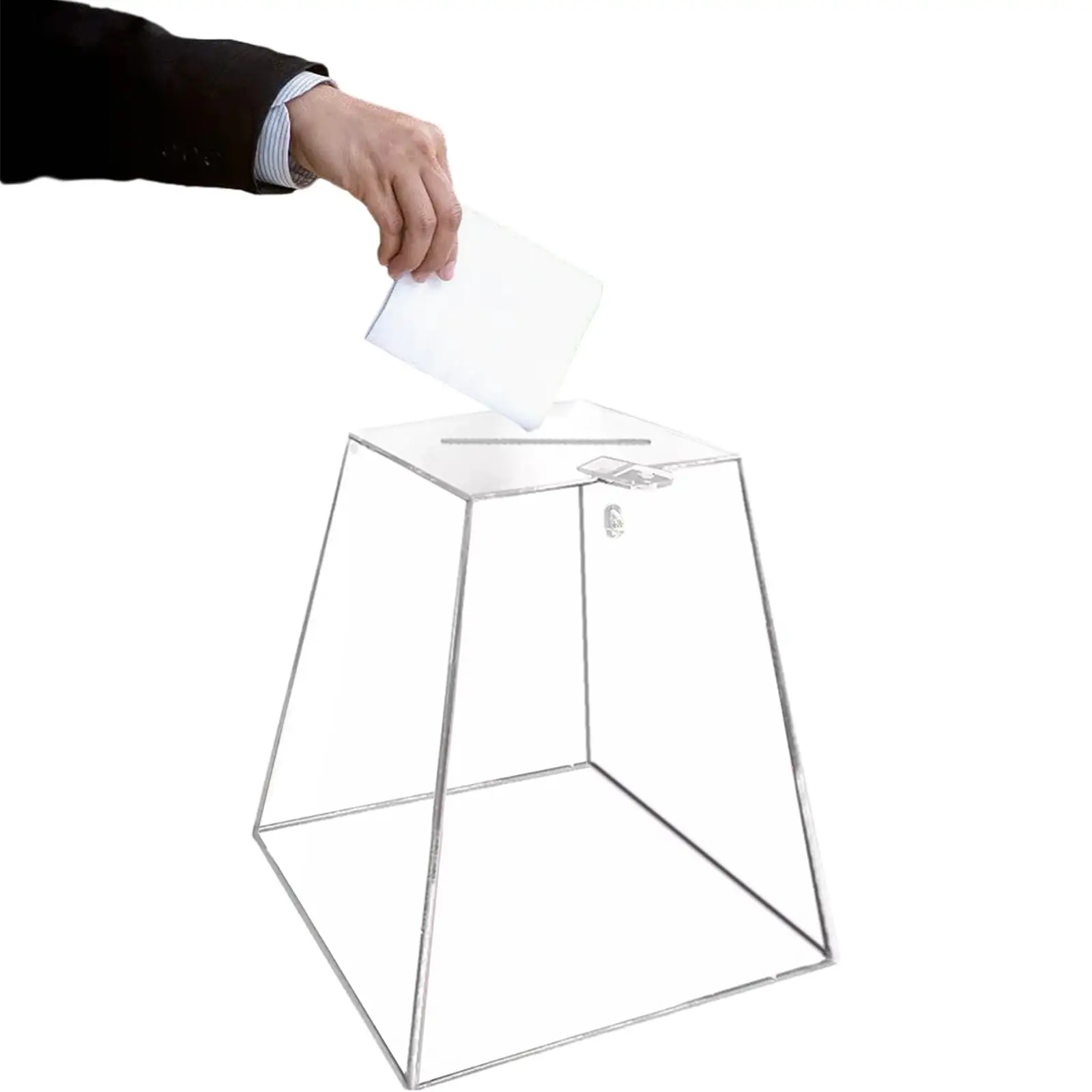 

Large Ballot Box Acrylic Donation Box for Store Wedding Event Shopping Mall