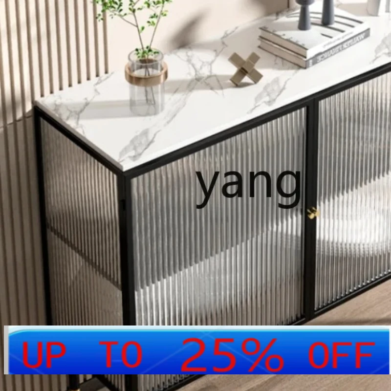 

CX Light Luxury Changhong Glass Storage Cabinet Narrow Cream Style Living Room Entrance Cabinet