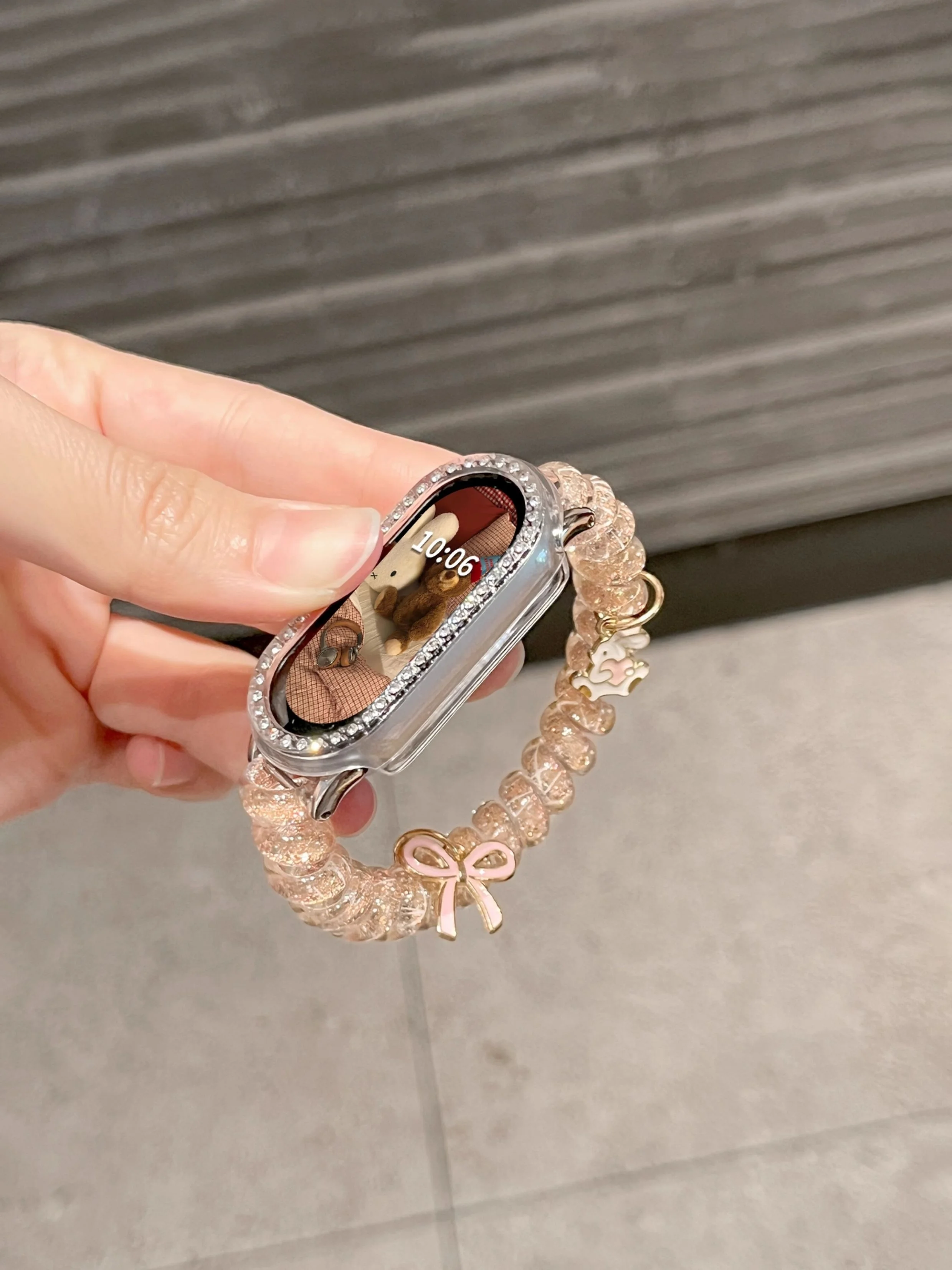 

Strap Sparkling Bow Phone Cable Suitable Xiaomi Band 8Pro/9Pro，For Mi band 3/4/5/6/7，8/8NFC/9/9NFC/10/10NFC，For Redmi Watch5/4/6