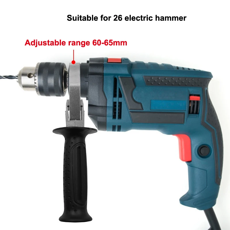 Anti-Slip Adjustment 60-65mm Electric Hammer Front Handle Replacement Impact Drill Holder for Electric Hammer Accessories