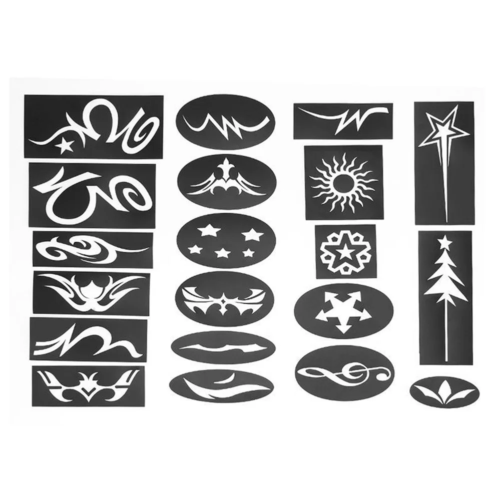 20x قالب وشم لتصفيف الشعر لصالونات الحلاقة DIY طقم استنسل لنموذج تصفيف الشعر