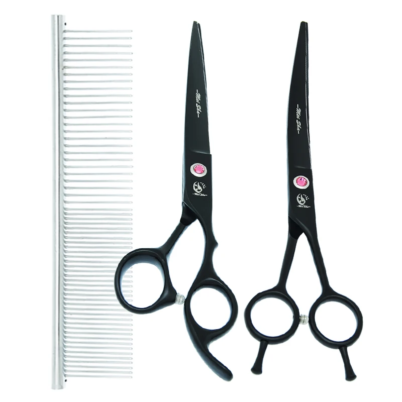 

Meisha 7 inch Pet Dog Cat Grooming Shears Animal Straight Cutting Scissors Animals Curved Hair Scissors Pet Beauty Tools B0034A