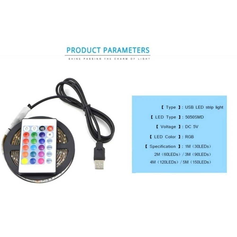 

LED Light Strip 50cm RGB SMD 5050 High Brightness Flexible Tape for Party Wedding Kitchen Bedroom Garden Balcony Decor