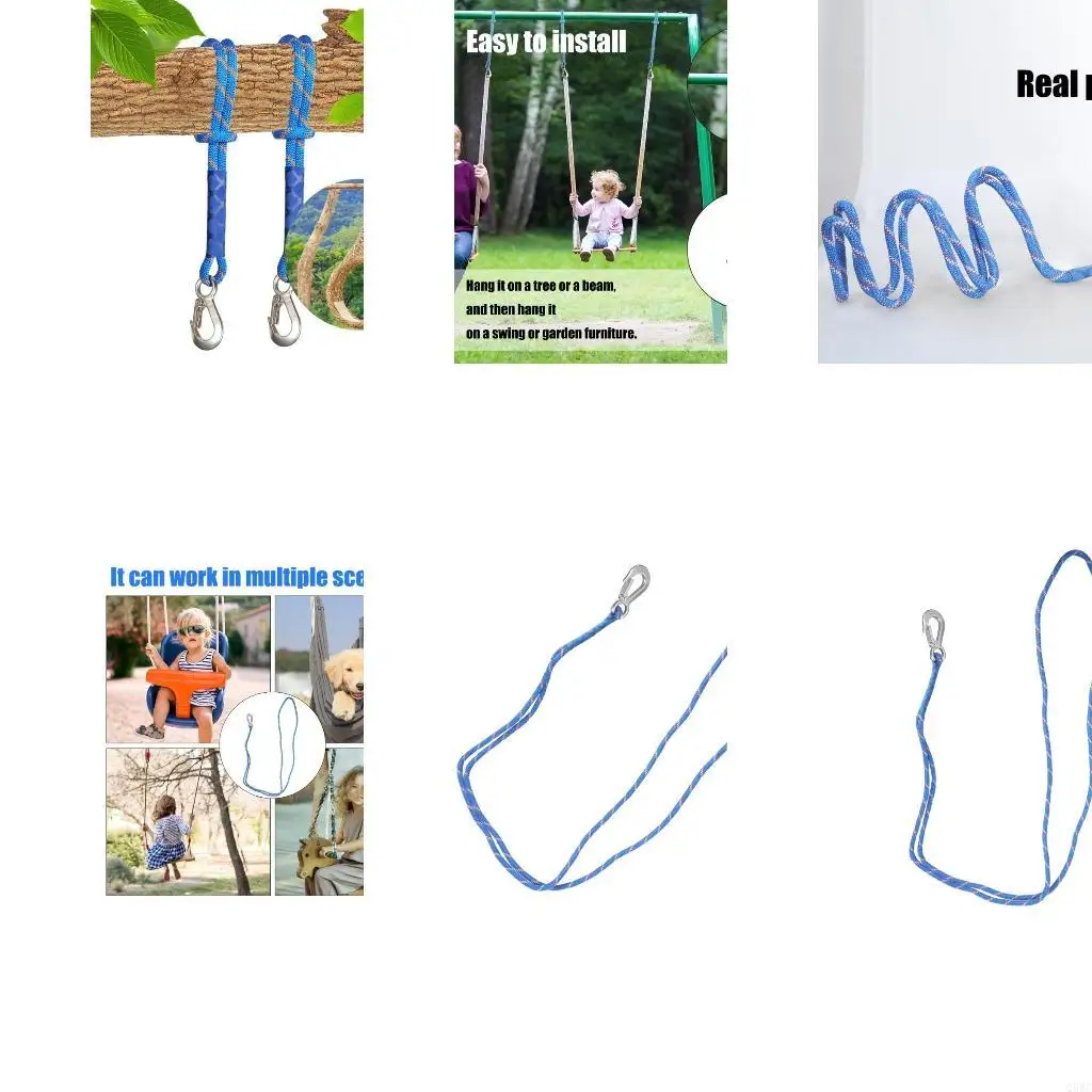 Easy Installation Hammock Suspension Cord 150cm with Stainless Hook for Outdoor Tree Hanging Chair and Playgrounds Use Q5WC