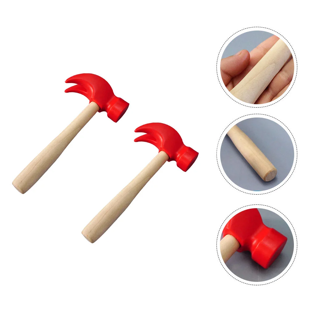 2 Pcs Simulated Small Wooden Hammer Toy Toddler Toys Puzzle Simulation Child Infant