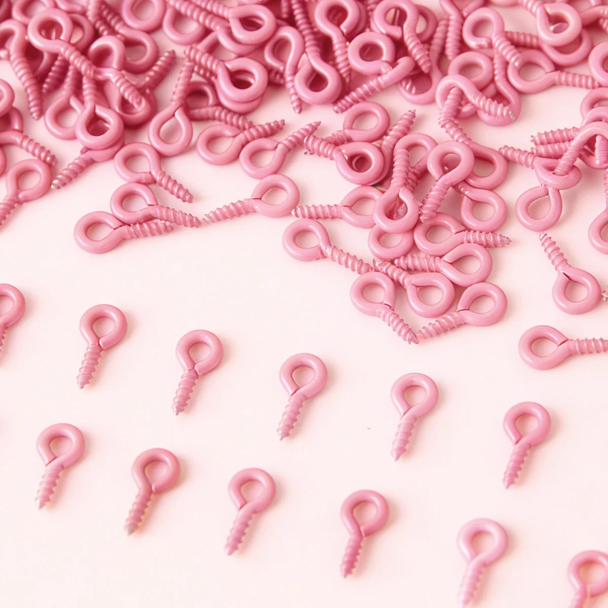 

100-300pcs Pink Small Tiny Eye Pins Eyepins Hooks Eyelets Screw Threaded Clasps Hooks Supplies for Jewelry Findings Supplies