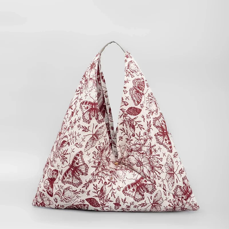 Borse da pranzo Casual in tela stampata in stile bohémien borsa a tracolla di design triangolo gnocco Bun pendolare borsa da donna 2023 Trend