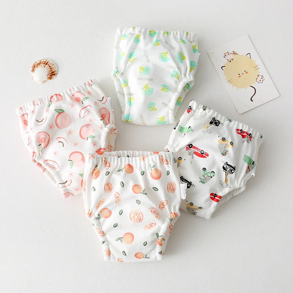 6 Laag Waterdichte Herbruikbare Katoenen Baby Trainingsbroek Baby Shorts Ondergoed Doek Luier Luiers Slipje Nappy Changing