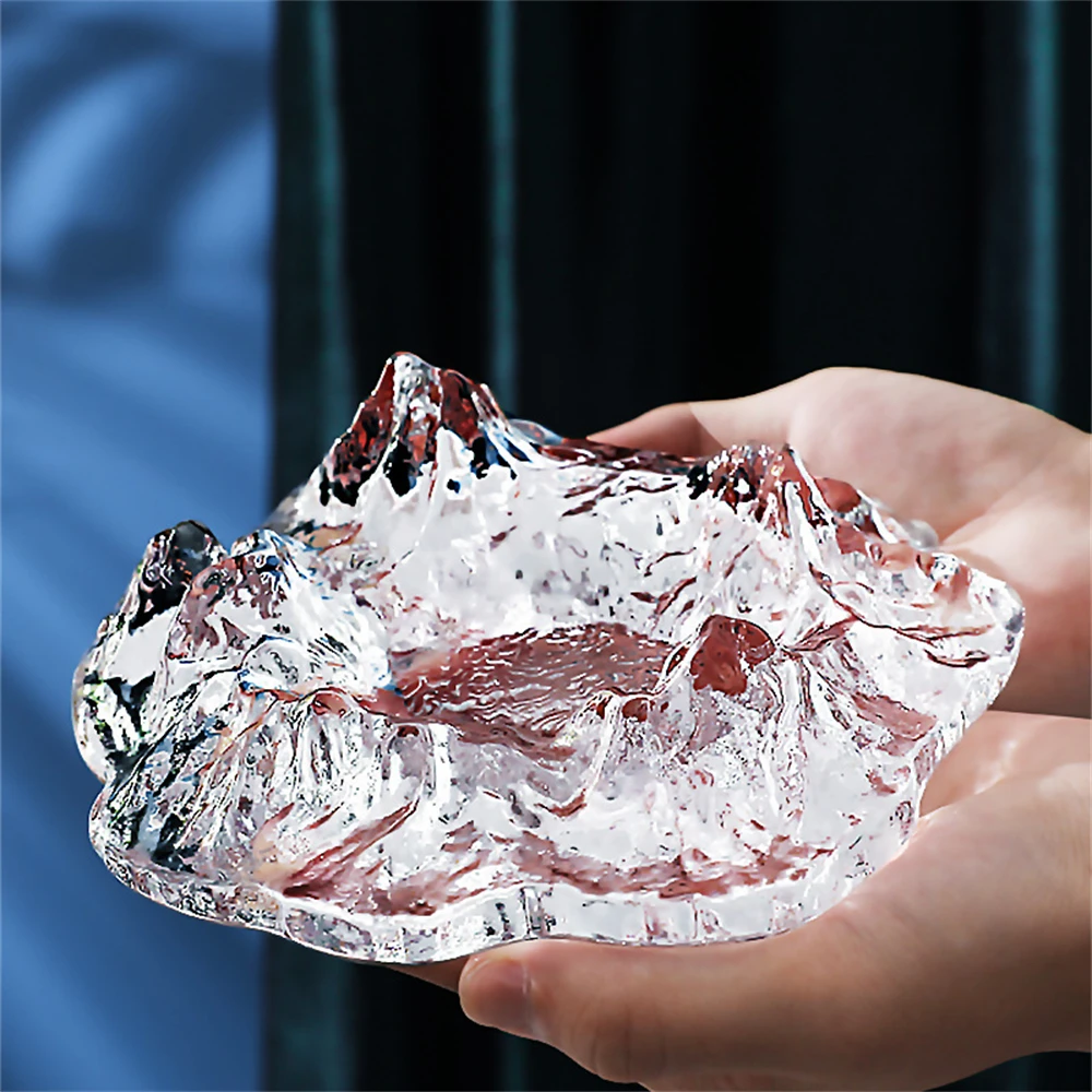 Nordic Iceberg Glass Ashtray Creative Tabletop Cigar Ashtray Home Office Snow Mountain Volcano Crafts Ornament Smok Accessories