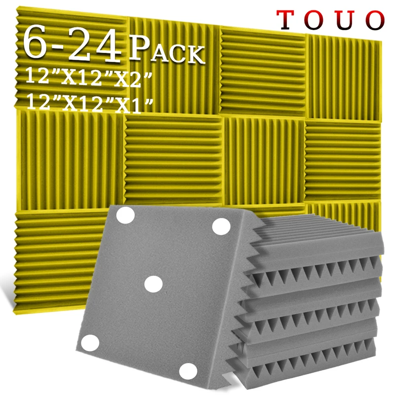 TOUO 6/12/24 Pcs Soundproofing Foams Home Studio Acoustic Treatment Soundproofing Wall Panels Ktv Sound Insulation Fireproof