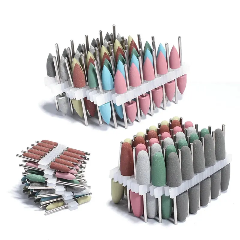 10 قطعة/المجموعة السيليكون مسمار تلميع مثقاب الخشب غرامة إزالة الجلد الميت الروسي مانيكير المعالجة المسبقة سيليكون المطاط رأس مطحنة #1