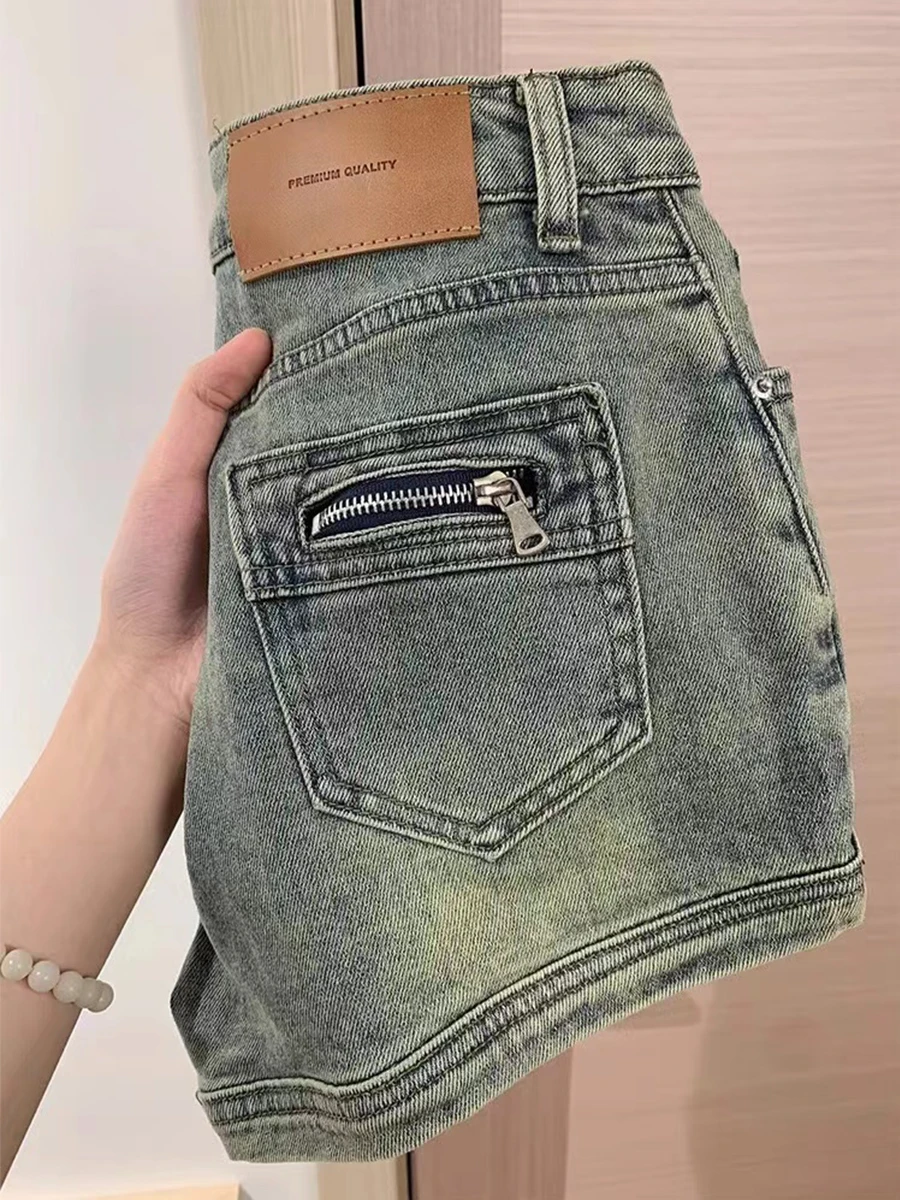 

Прямые узкие джинсы с высокой талией, женские летние тонкие хлопковые эластичные брюки на молнии, светло-голубые джинсовые широкие брюки