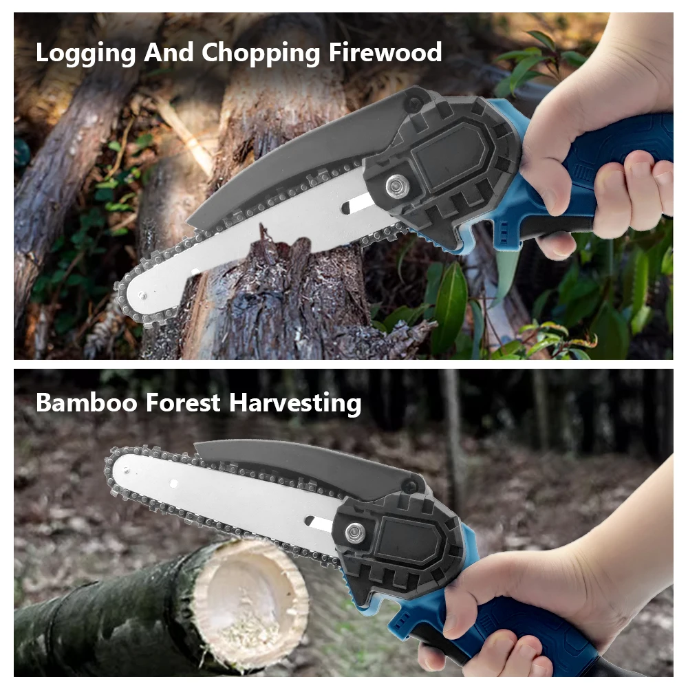 6 Inch Brushless Electric Pruning Saw Handheld Cordless Logging Saw Branch Cutting Tool Chainsaw Wood Cutting For Makita Battery