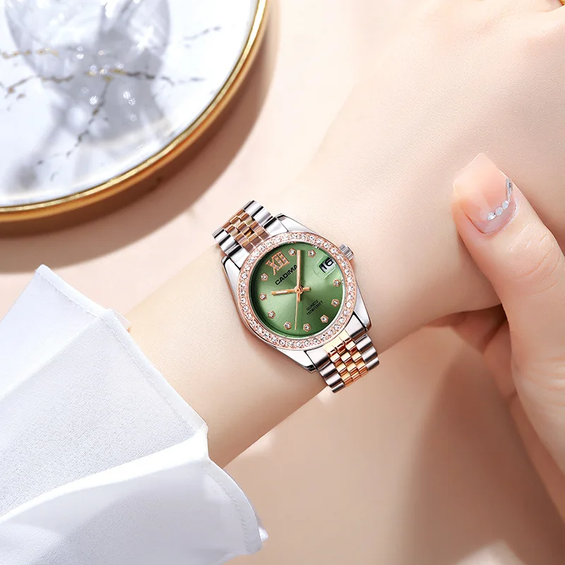 Elegant classic new women's watch casual trend fashion diamond-encrusted light luxury waterproof quartz watch birthday gift