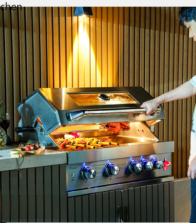 Griglia per barbecue incorporata da giardino HXL Cucina per barbecue all'aperto per uso domestico