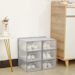 Double-Frame Thickened Transparent Shoe Box Plastic Basketball Shoe Box Storage Fantastic Foldable Shoe Box Clamshell