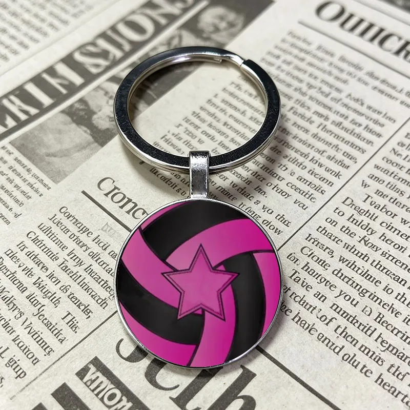 New Handmade Circular Volleyball Pendant Keychain Sports Gift For Volleyball Fans