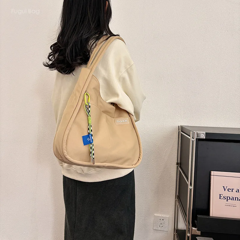 Women's Single Shoulder Underarm Bag Handbag Simple and Casual Versatile Canvas High-end Commuting for Students