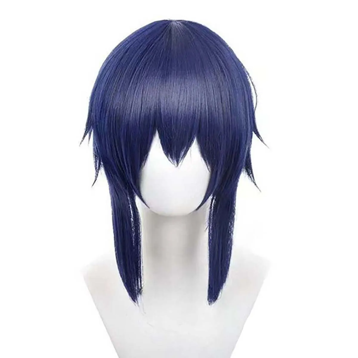 Mannen Anime Shugo Chara Cos Tsukiyomi Ikuto Diepblauw Kort Steil Haar Pruik