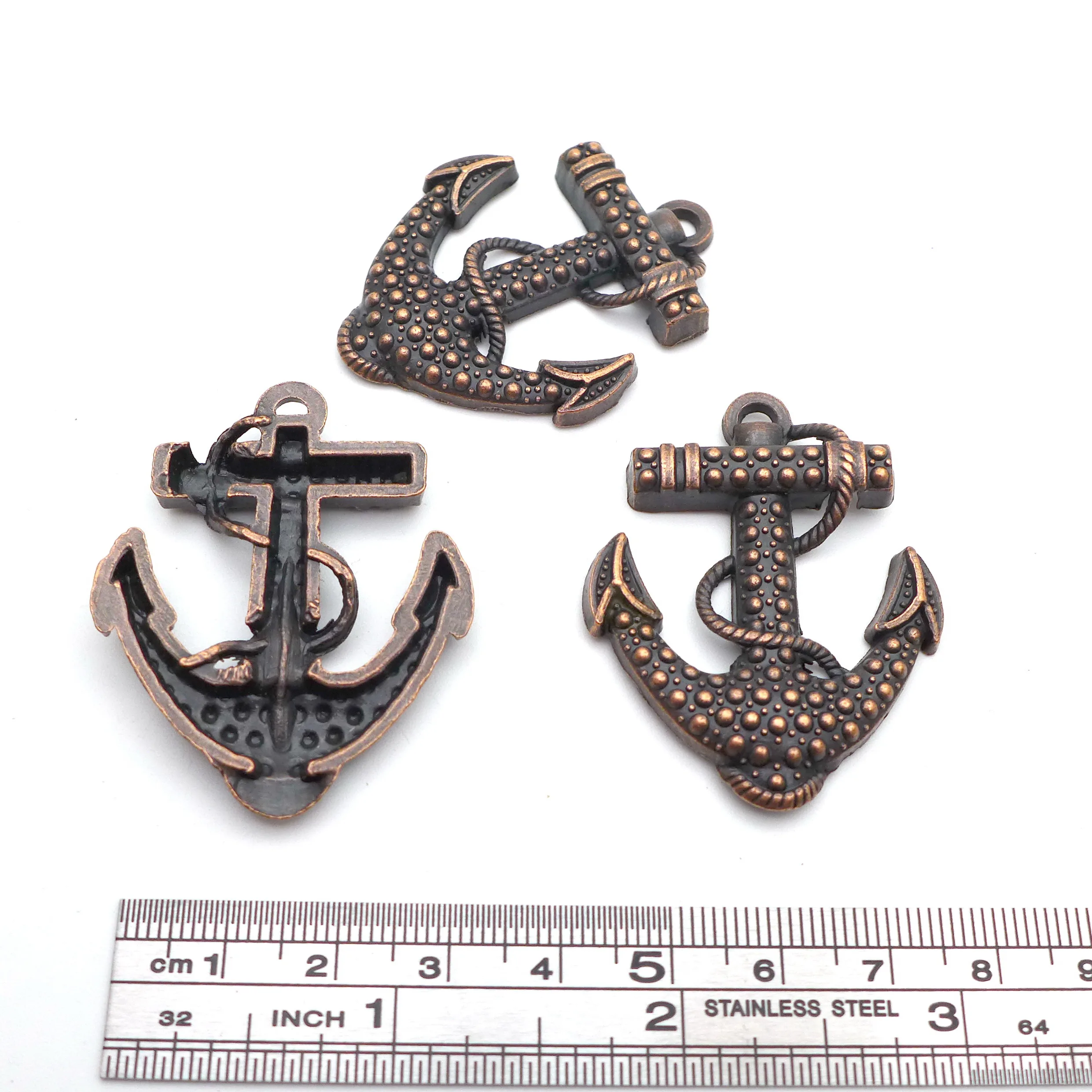 20 pcs 36*45MM Zinc Alloy Antique Copper Anchor Cross Charm Pendant Beads Jewelry Zakka for Women Vintage Religion Free Shipping