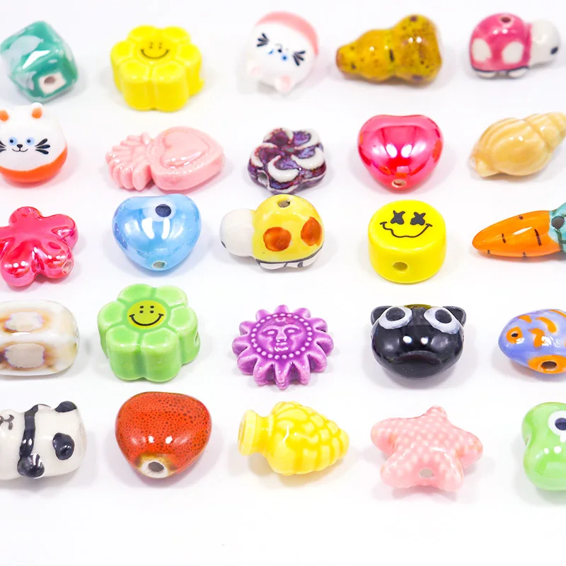 Beautiful Colored Ceramic Beads For Jewelry Making DIY Earring Bracelet Necklace Many Shapes Ceramic Beads Jewelry Accessories