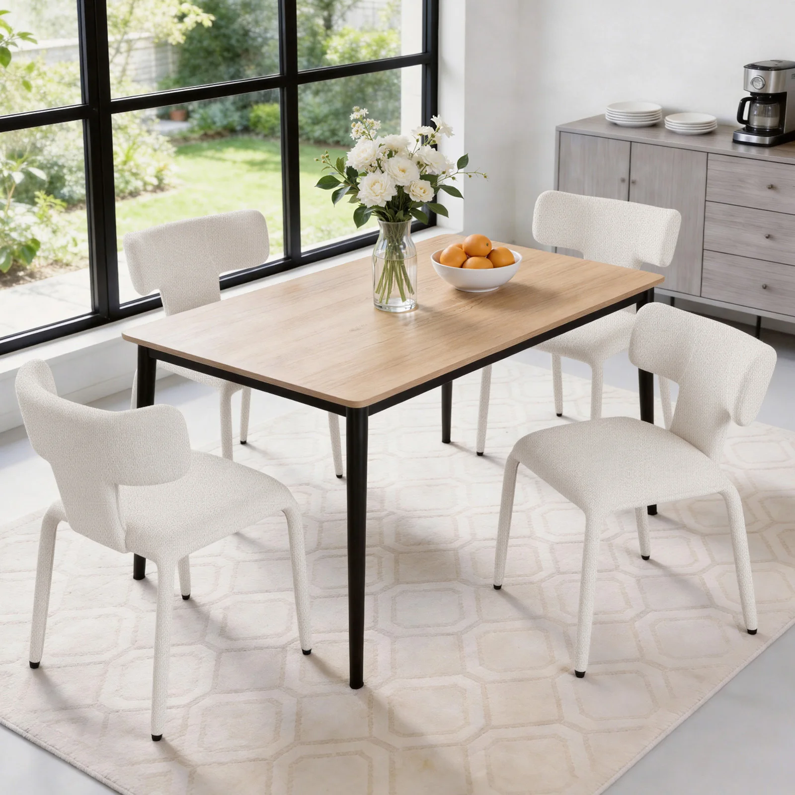 WOLTU 2 Stück/Set ergonomische Esszimmerstühle, Kunstleder/Leinen, Küchenstühle, Metallrahmen, Rückenlehne für Wohnzimmer, Schlafzimmer, Restaurant – Detail 14