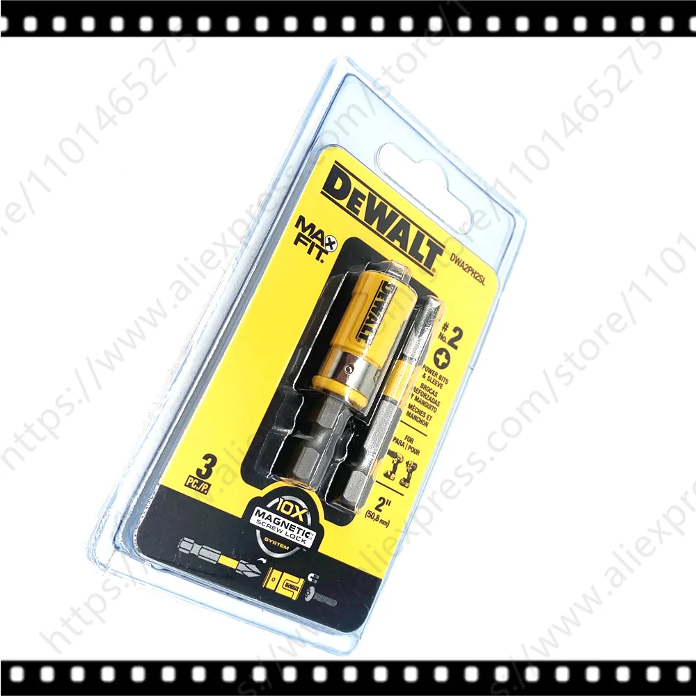 DEWALT DWA2PH2SL MAXFIT Screwdriver Bits 2'' PH2 Impact Driver Phillips Bit Set Pivoting Magnetic Sucker Dewalt Tool Accessories