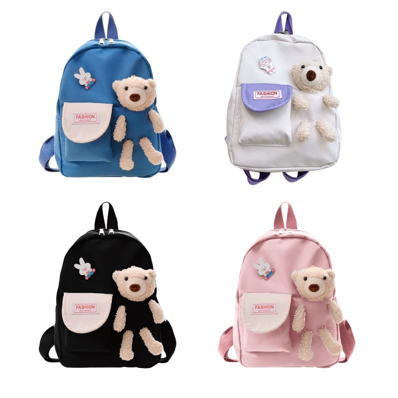 Urso desenhos animados brinquedo saco escola para a menina bonito crianças jardim infância mochilas crianças meninas