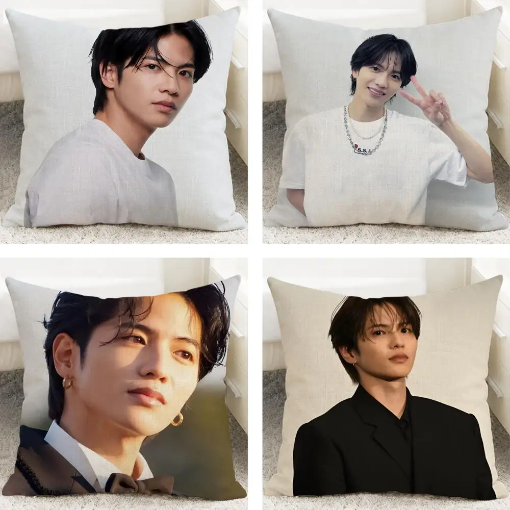 Actor Shison Jun Cushion Cover Cushion Covers Natural Linen Breathable Sofa Bedroom Decor Pillowcase