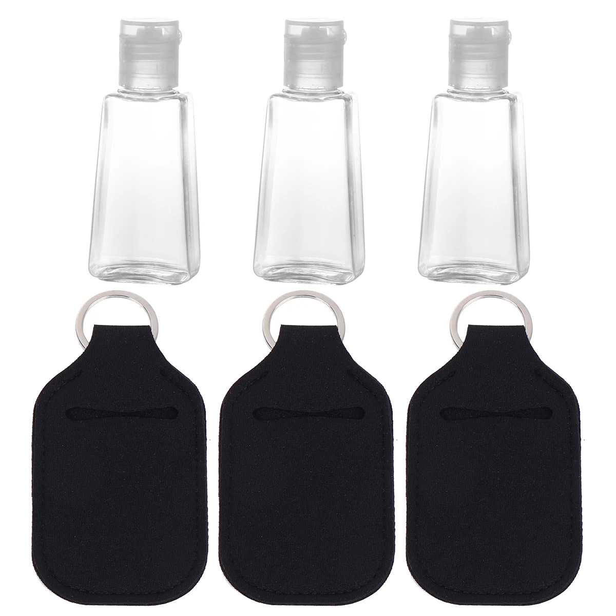 6PCS 30ml Travel Perfume Bottles Keychain Covers Neoprene Cases Portable Empty Storage Containers for Cosmetics for On