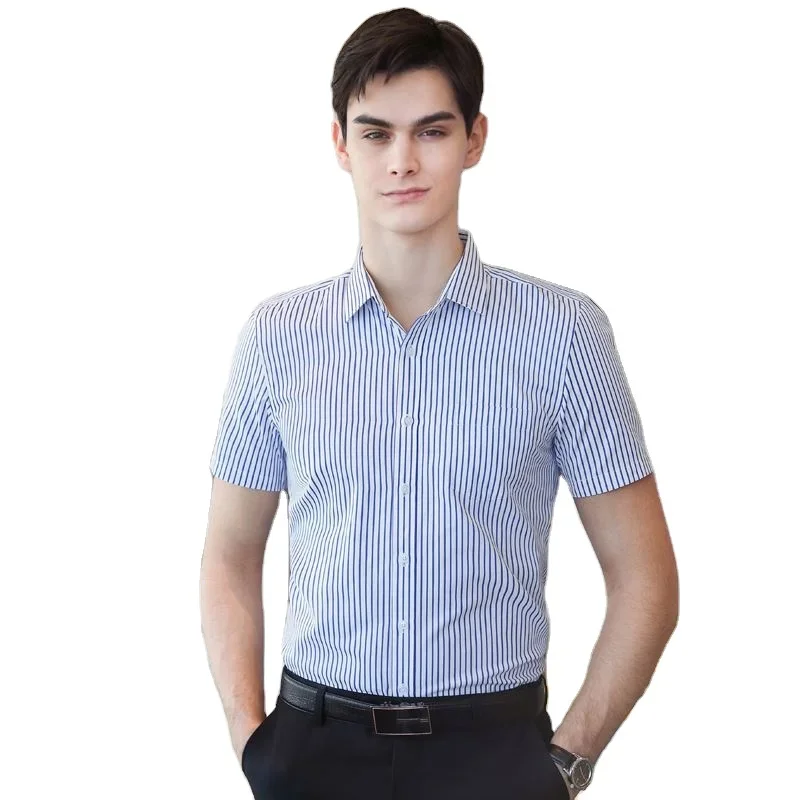 Wholesale Low Price men's slim shirt short sleeve large size casual summer for men formal Work shirts Men's Solid Shirts