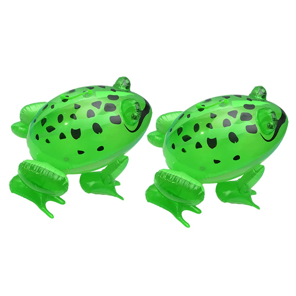 2Pcs Inflatable PVC Frogs with Flashing Light Effect Creative Luminous Animal Props for Children Party Bag Fillers Decor