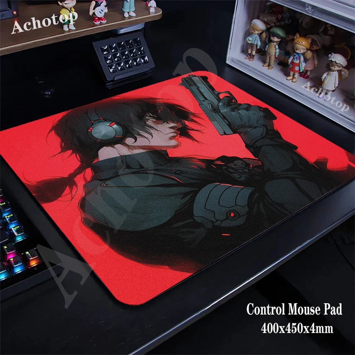 Tapis de souris Anime Girl Control, polymère de bureau Gamer, tapis de souris de jeu, 400x450mm, tapis de clavier, ordinateur, périphérie, organiser, bureau, descriptif