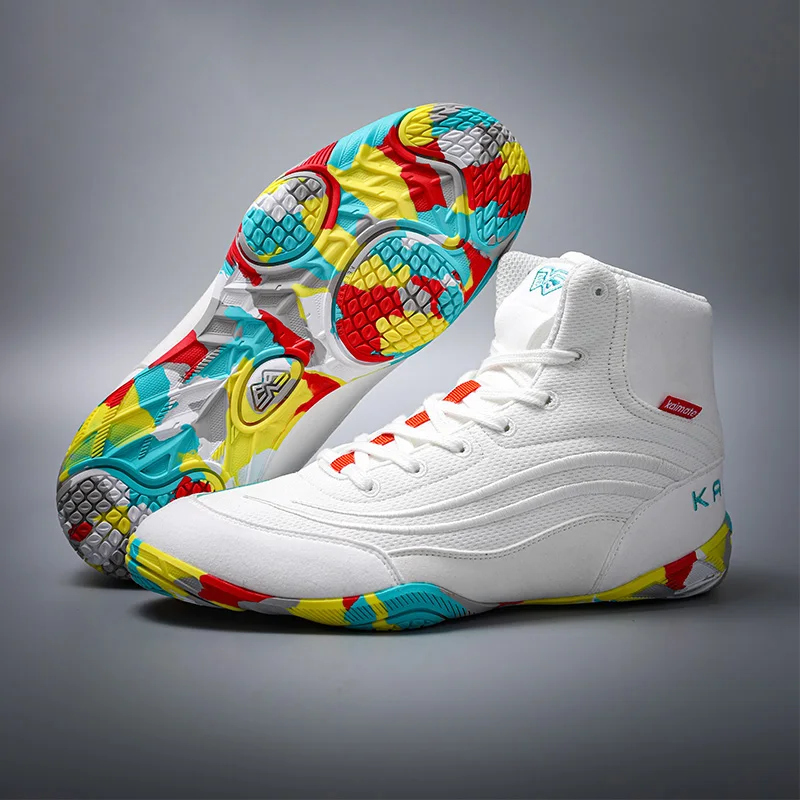 KAIMATE Boy Girl Small Size 32-38 Sambo Sneakers Mid Cut Professional Boxing Wrestling Shoes Anti Slip Gym Training Shoes