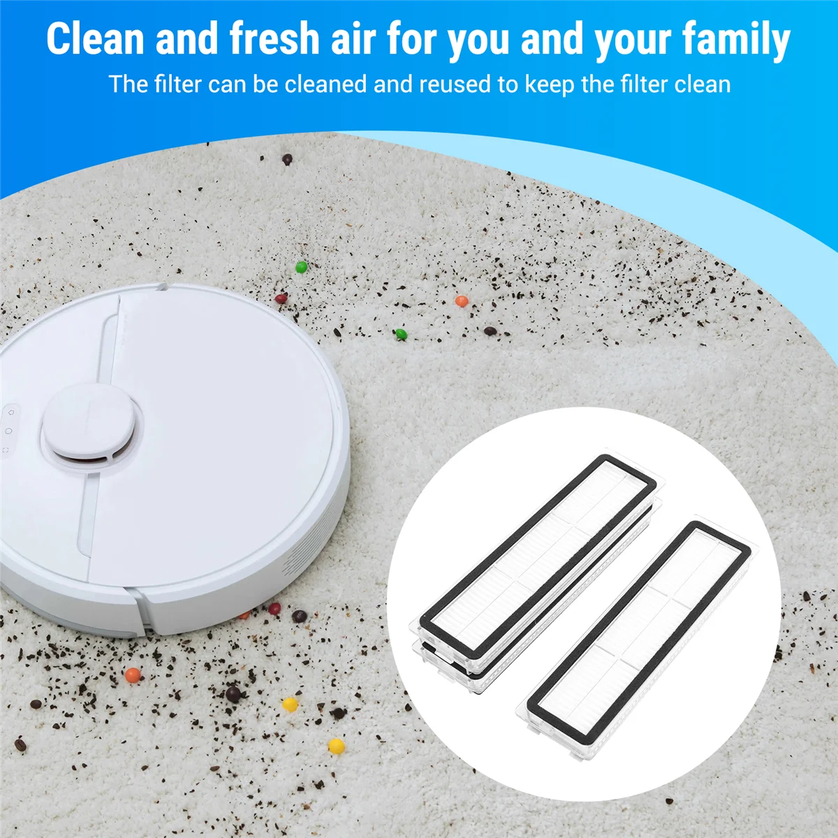 人気の 3 個 XIAOMI ドリームボット L10 プロ D9 ロボット掃除機アクセサリー HEPA フィルター