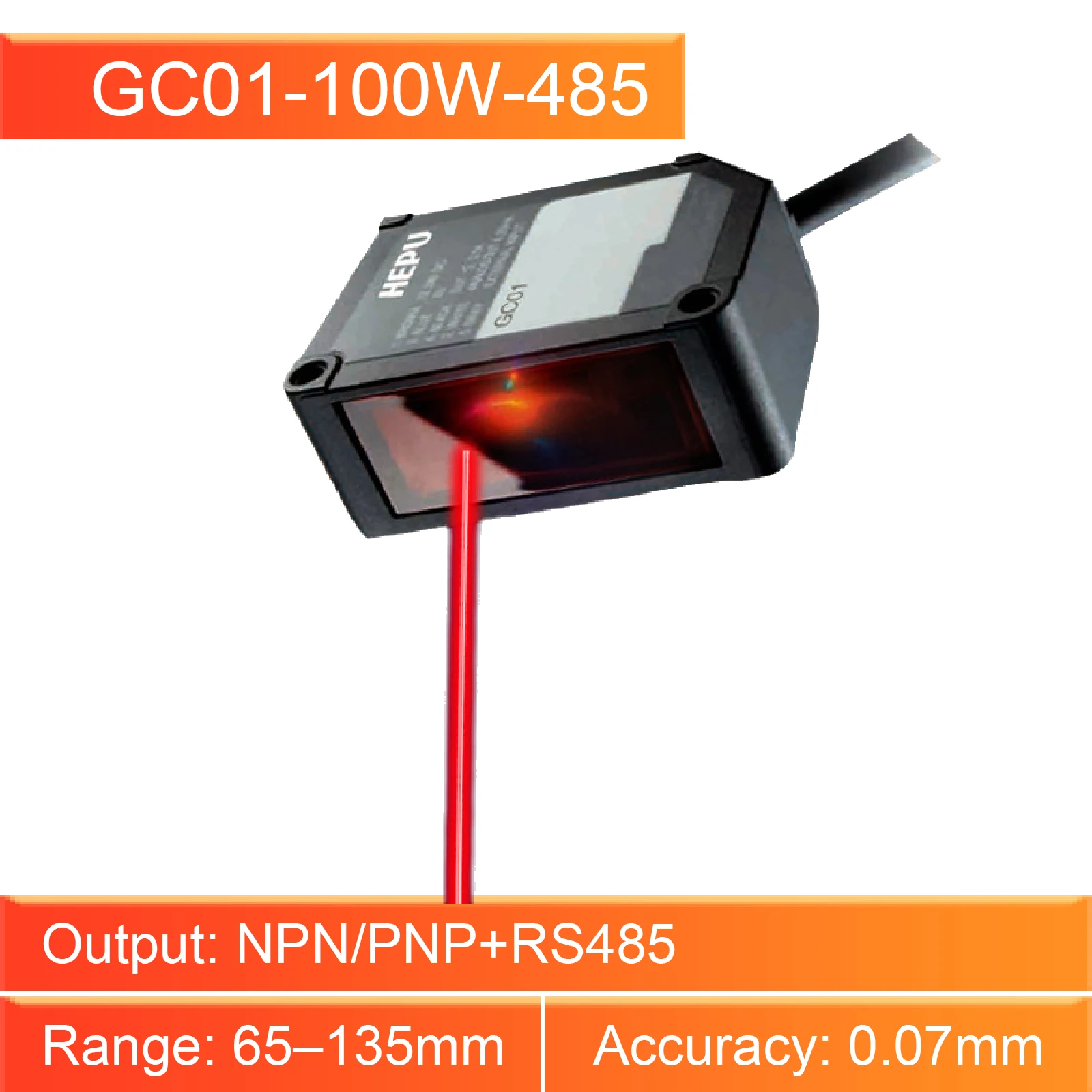 Displacement Sensor Analog Output NPN PNP RS485 High Accuracy Thickness Measurement