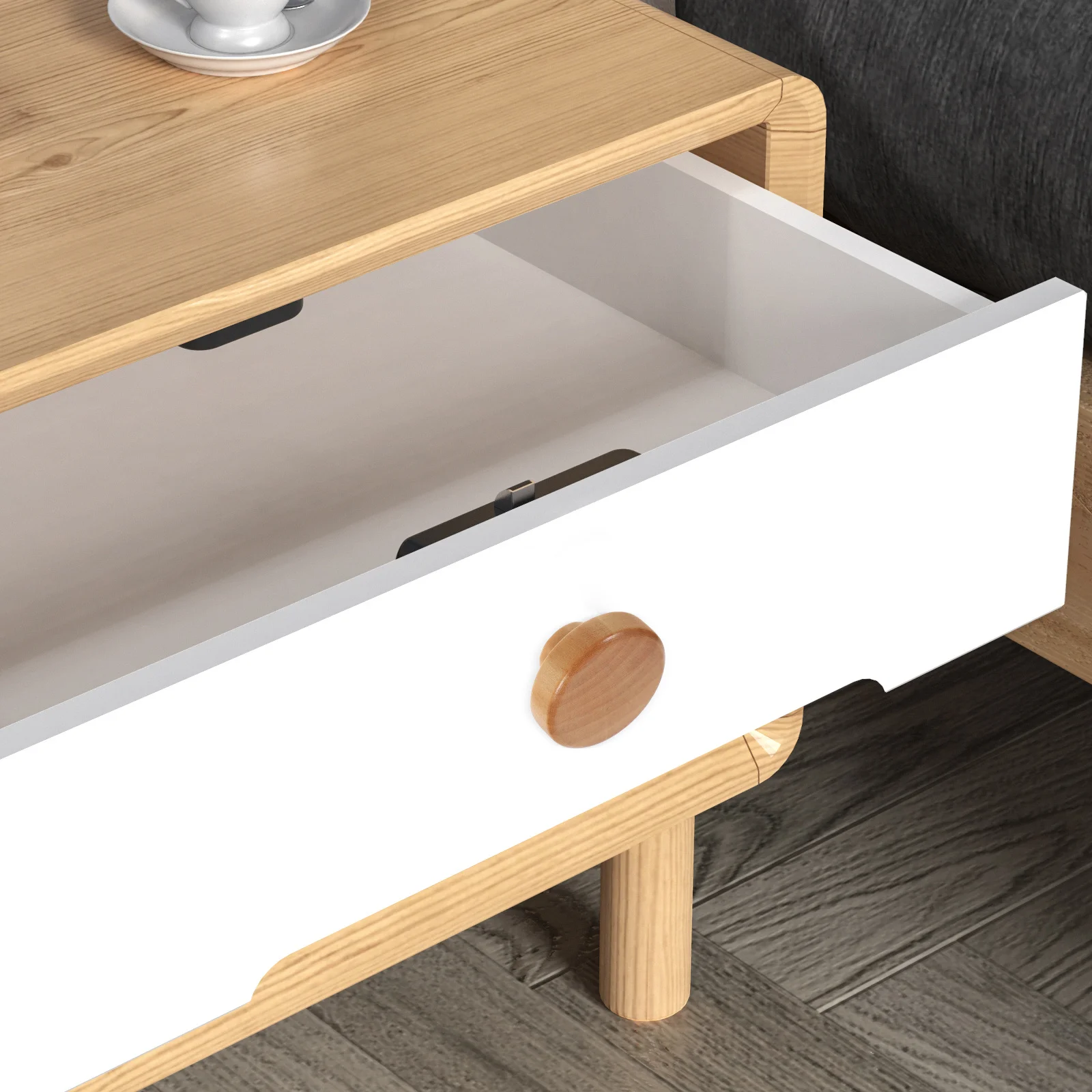 

6Pcs Solid Wood Cabinet Handles Round Single Hole Rustic Drawer Pulls for Kitchen Cabinets Wardrobe Furniture Handles