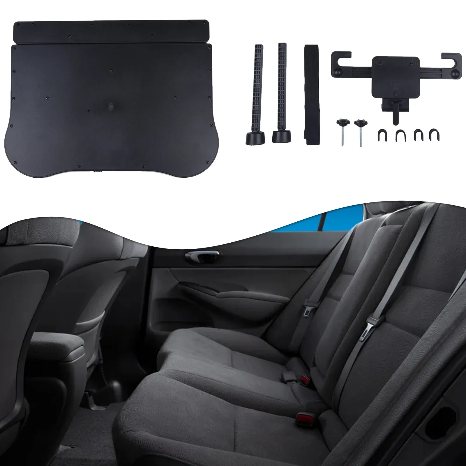 

Car Auto Seatback Desk Accessories Hot Sale Popular Tray 1pcs Foldable For Dining Table Black Cup Phone Holder