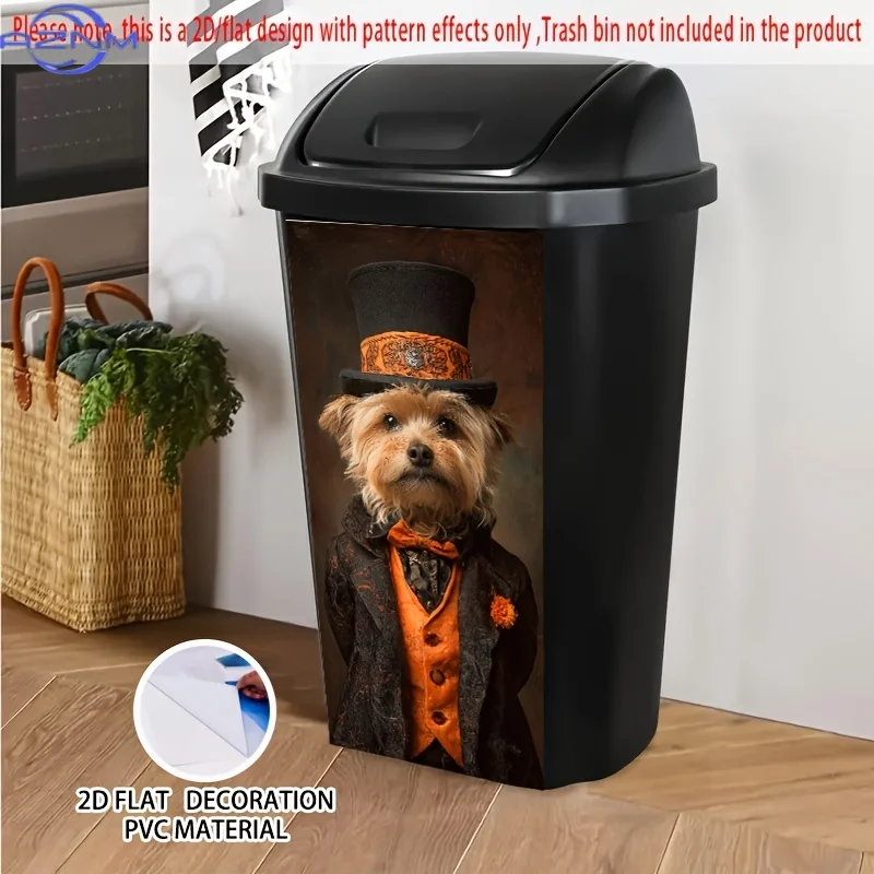 1pc UJoli Self-Adhesive Dumpster Stickers - Extra Large (.01xcm) Vintage Yorkshire Terrier Decals, Pet Lover Home Decor, PVC D