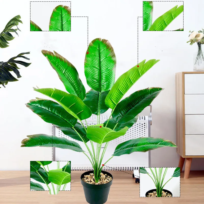 

Artificial Palm Banana Tree Green Plant Decoration Indoor and Outdoor Plants Potted Living Room Balcony Now 65 cm