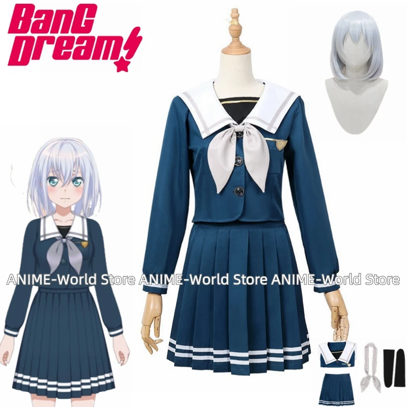 Anime BanG Dream ! Girls Band Party! Morfonica Kurata Mashiro Uniform Cosplay Costume Wig Custom size Any Size